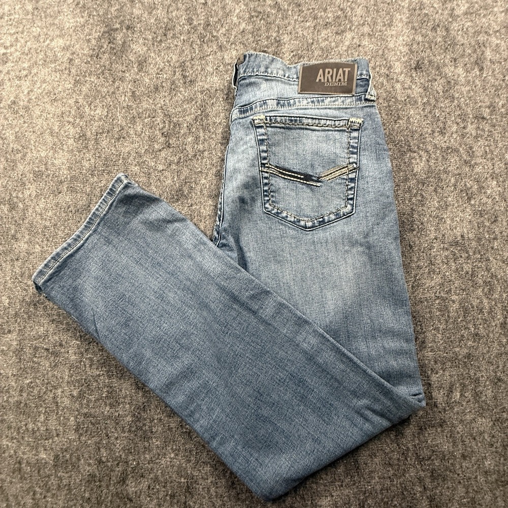 Ariat M7 Jeans Mens 34x32 Blue Slim Fit Straight Leg Western Denim Cowboy Pants